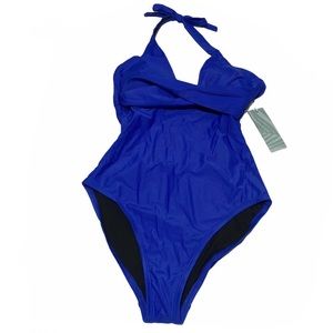 Coastal Blue Crossover One Piece Bodysuit